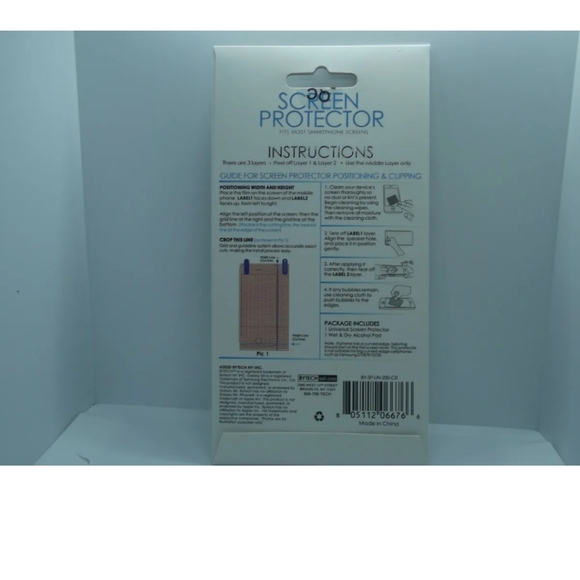 ByTech (2) 1pc Screen protector smartphone 5.5 inch NEW - Picture 4 of 5